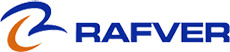 Rafver logo með blárri og appelsínugulri hönnun